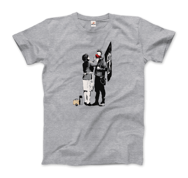 Banksy Anarchist Punk And His Mother Artwork T-Shirt by Art-O-Rama Shop - Proud Libertarian - Art-O-Rama Shop