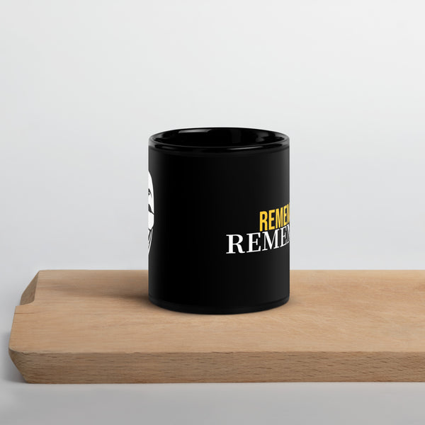 Remember, Remember, Anonymous Mask Black Glossy Mug - Proud Libertarian - Proud Libertarian