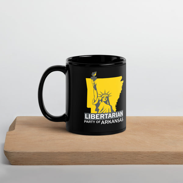 LP Arkansas Black Glossy Mug - Proud Libertarian - Libertarian Party of Arkansas