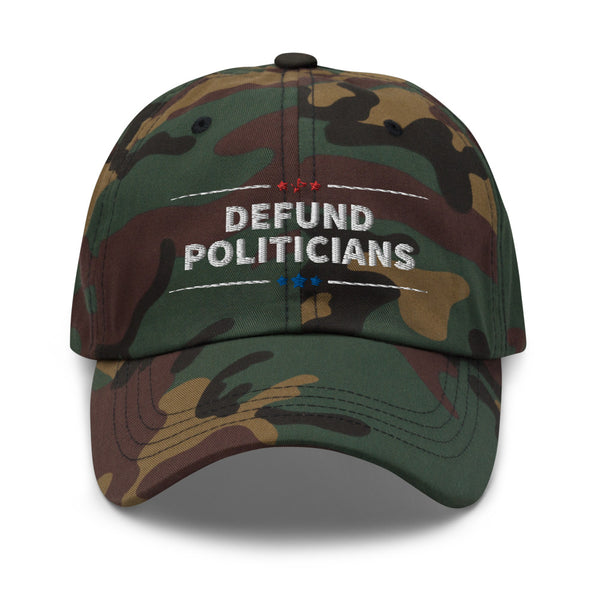 Defund Politicians (red and Blue) Dad hat - Proud Libertarian - People for Liberty