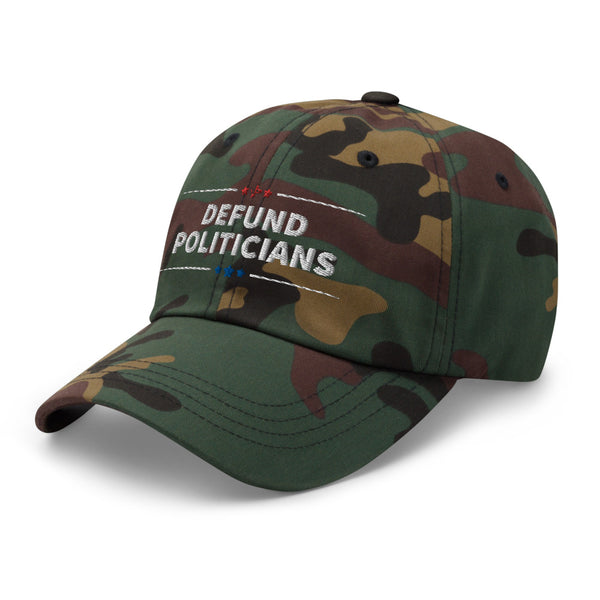 Defund Politicians (red and Blue) Dad hat - Proud Libertarian - People for Liberty