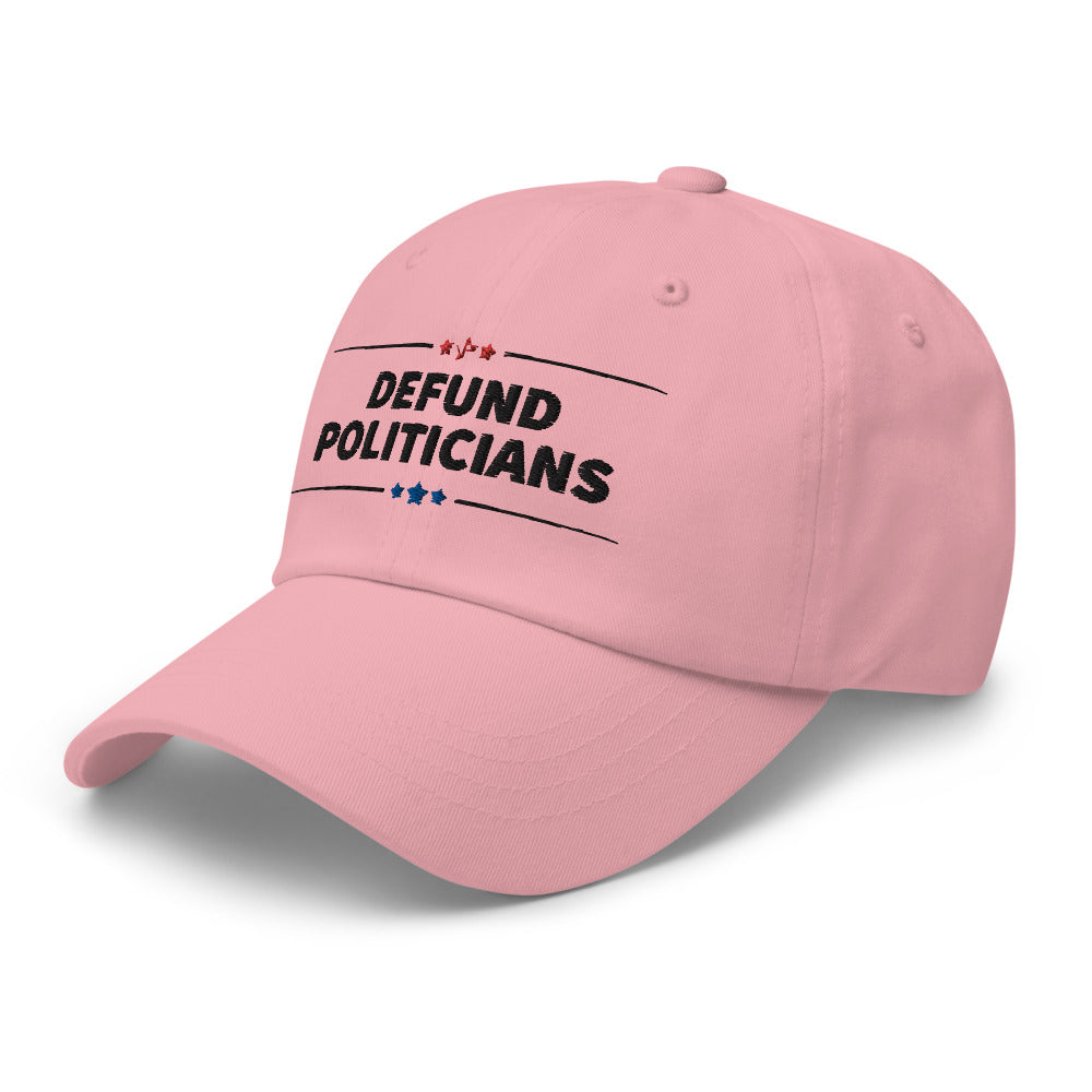 Defund Politicians (red and Blue) Dad hat - Proud Libertarian - People for Liberty