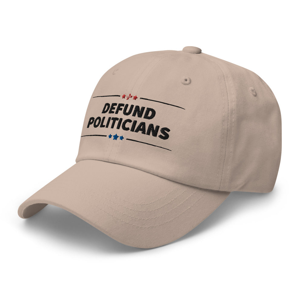 Defund Politicians (red and Blue) Dad hat - Proud Libertarian - People for Liberty