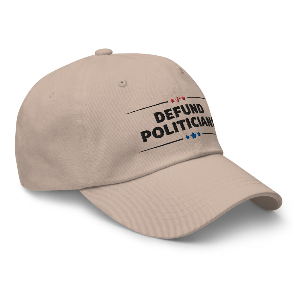 Defund Politicians (red and Blue) Dad hat - Proud Libertarian - People for Liberty