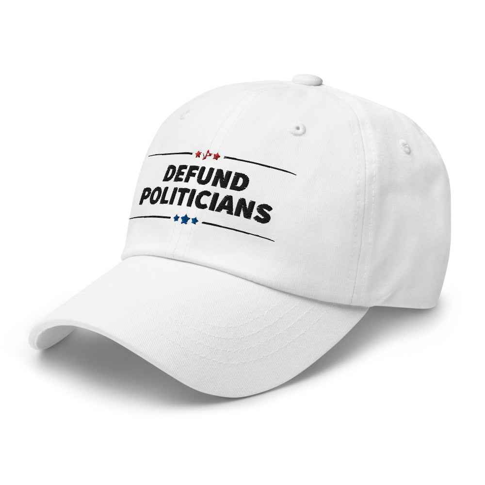 Defund Politicians (red and Blue) Dad hat - Proud Libertarian - People for Liberty