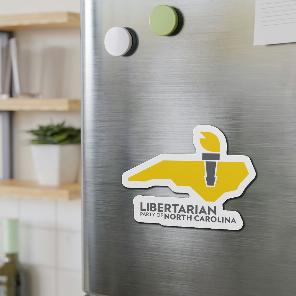 LPNC Die-Cut Magnets - Proud Libertarian - Libertarian Party of North Carolina