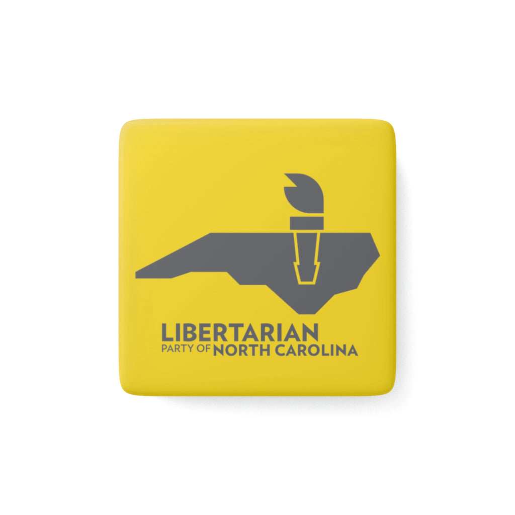 LPNC Porcelain Magnet, Square - Proud Libertarian - Libertarian Party of North Carolina