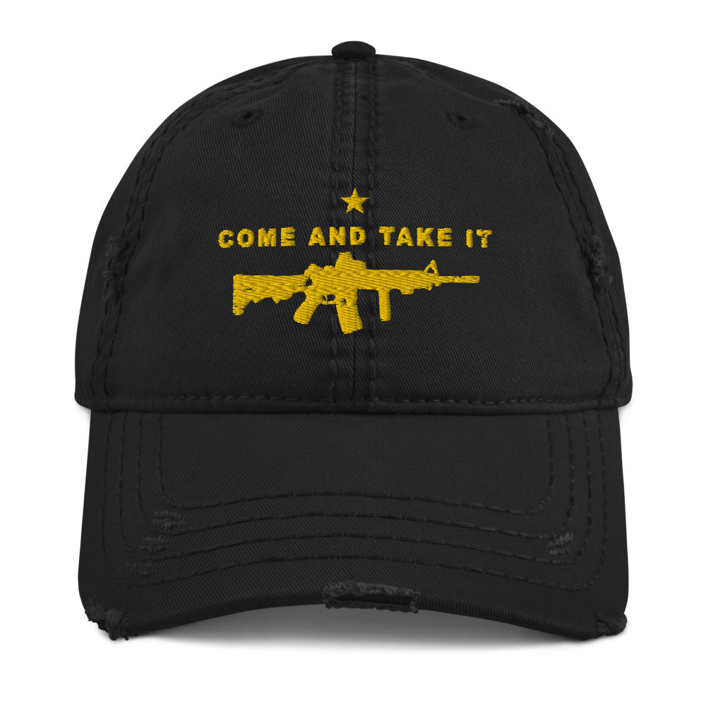 Come and Take It Distressed Dad Hat - Proud Libertarian - Libertarian Frontier