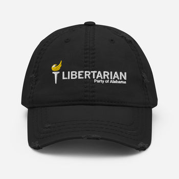 LP Alabama Distressed Dad Hat - Proud Libertarian - Libertarian Party of Alabama