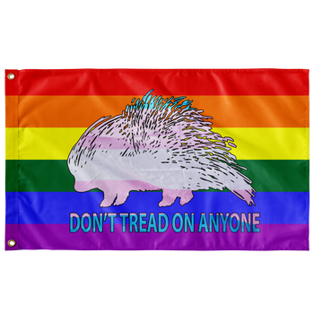 Don't Tread on Anyone LGBTQ Trans Porcupine Single Sided Flag - Proud Libertarian - Proud Libertarian