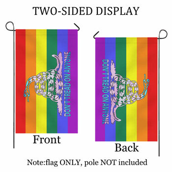 Don't Tread Snake -LGBT - trans Two Sided Flag - Proud Libertarian - Proud Libertarian