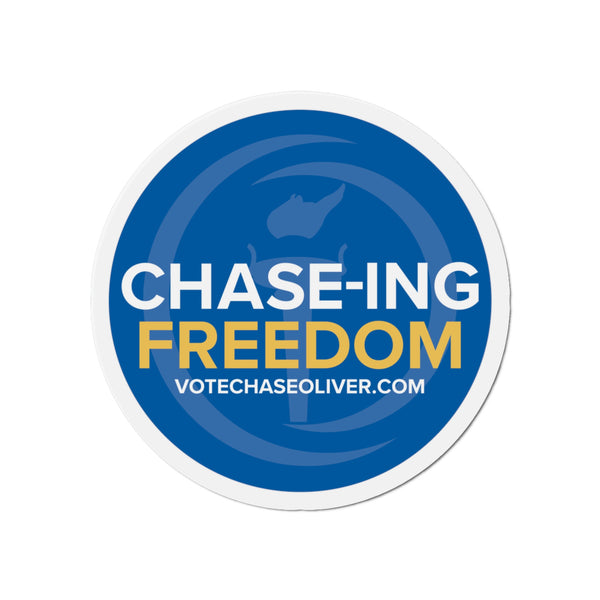 Chase-ing Freedom - Chase Oliver for President Die-Cut Magnets - Proud Libertarian - Chase Oliver