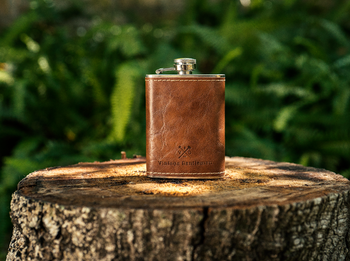 Leather Wrapped VG Stainless Steel Flask by Vintage Gentlemen - Proud Libertarian - Vintage Gentlemen