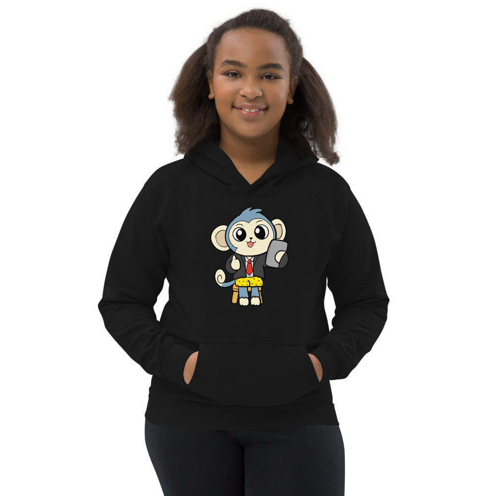 Liberty at Home (School) Cartoon Monkey Kids Hoodie - Proud Libertarian - Cartoons of Liberty