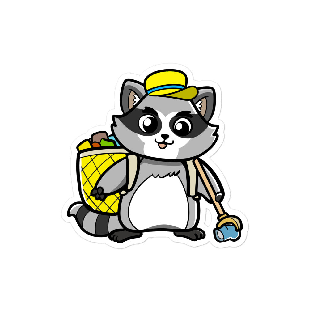 Trash Panda Cartoon Voluntary Raccoon Bubble-free stickers - Proud Libertarian - Cartoons of Liberty