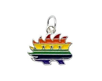 Charm: Libertarian Rainbow LGBTQ Porcupine (with Keychain or Jewelry included) - Proud Libertarian - Proud Libertarian