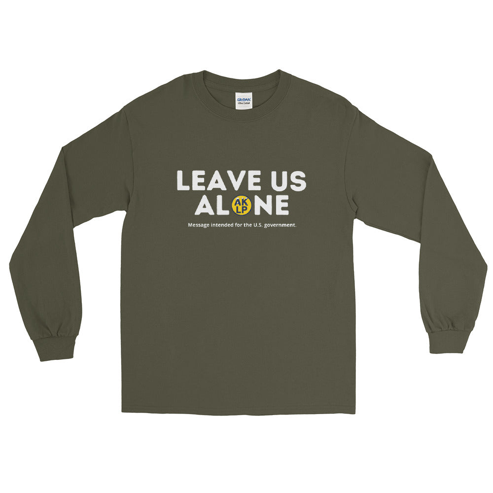 Leave Us Alone Alaska LP Men’s Long Sleeve Shirt - Proud Libertarian - Alaska Libertarian Party