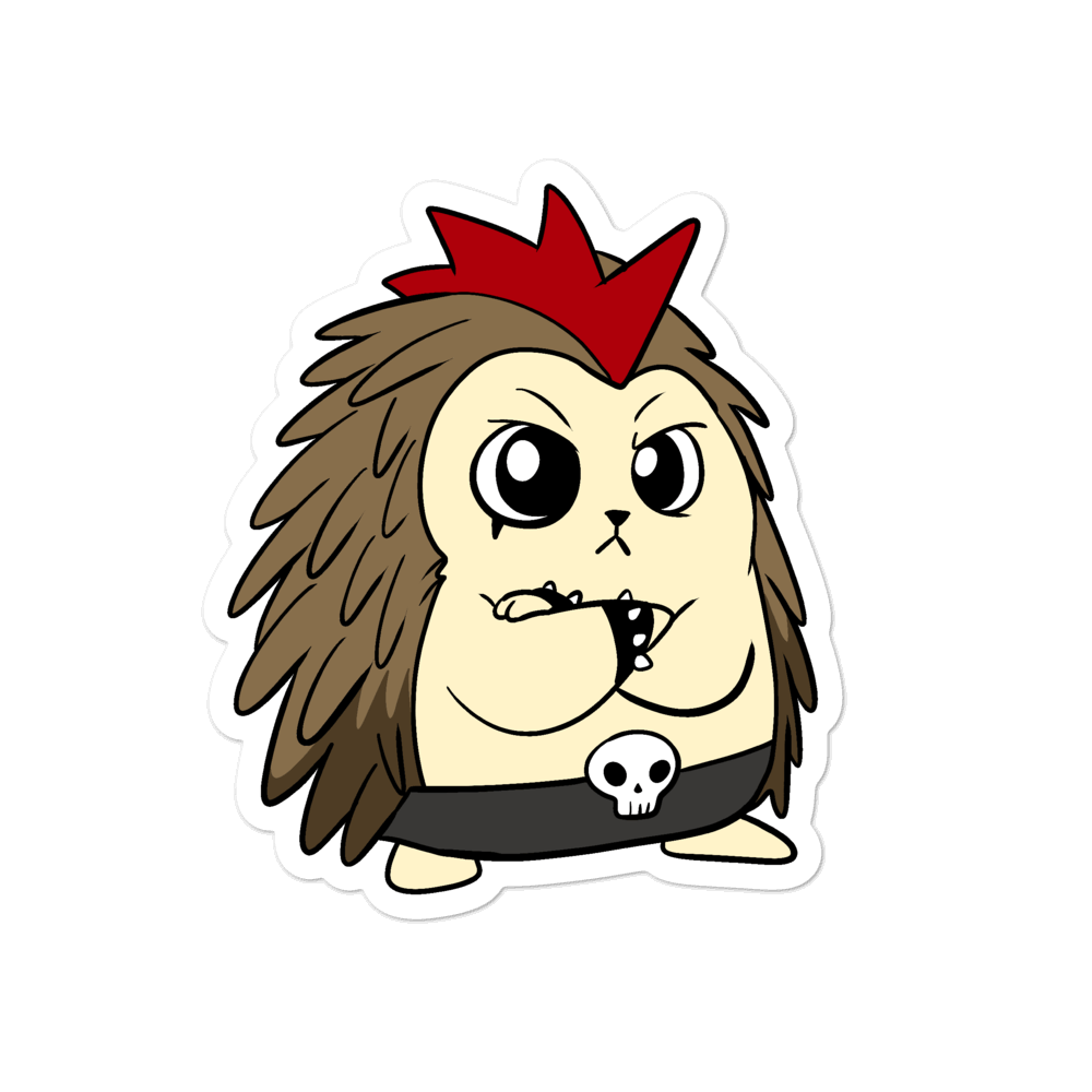 Angry Libertarian Cartoon Porcupine - Bubble-free stickers - Proud Libertarian - Cartoons of Liberty