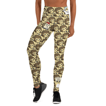 Libertarian Party Cartoon Porcupine Yoga Leggings - Proud Libertarian - Cartoons of Liberty