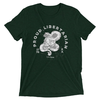 Snake Skull Proud Libertarian Short sleeve t-shirt - Proud Libertarian - Proud Libertarian