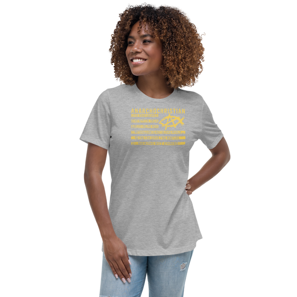 AnarchoChristian No King But Christ Christian Flag Women's Relaxed T-Shirt - Proud Libertarian - AnarchoChristian