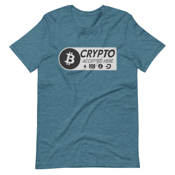 Crypto Accepted Here Short-Sleeve Unisex T-Shirt - Proud Libertarian - Libertarian Frontier