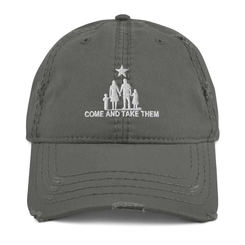 Come and Take Them Anti-War Distressed Dad Hat - Proud Libertarian - AnarchoChristian