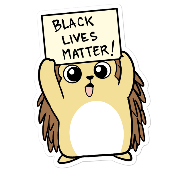 Black Lives Matter Porcupine Cartoon - Bubble-free stickers - Proud Libertarian - Cartoons of Liberty