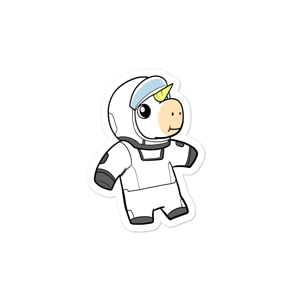 Space Unicorn Cartoon - Bubble-free stickers - Proud Libertarian - Cartoons of Liberty