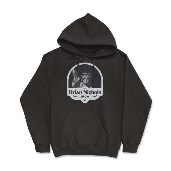 brian nichols show badge black white Hoodie - Proud Libertarian - Proud Libertarian