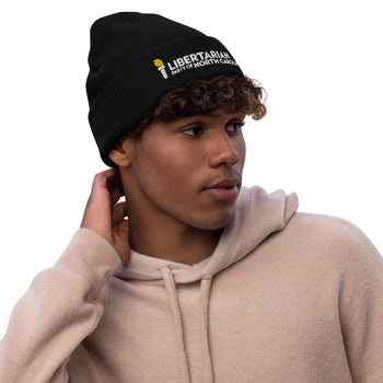 LPNC Ribbed knit beanie - Proud Libertarian - Libertarian Party of North Carolina