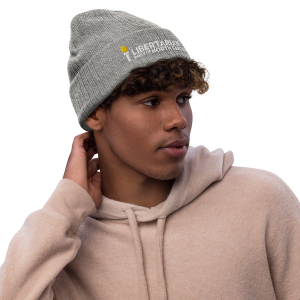 LPNC Ribbed knit beanie - Proud Libertarian - Libertarian Party of North Carolina