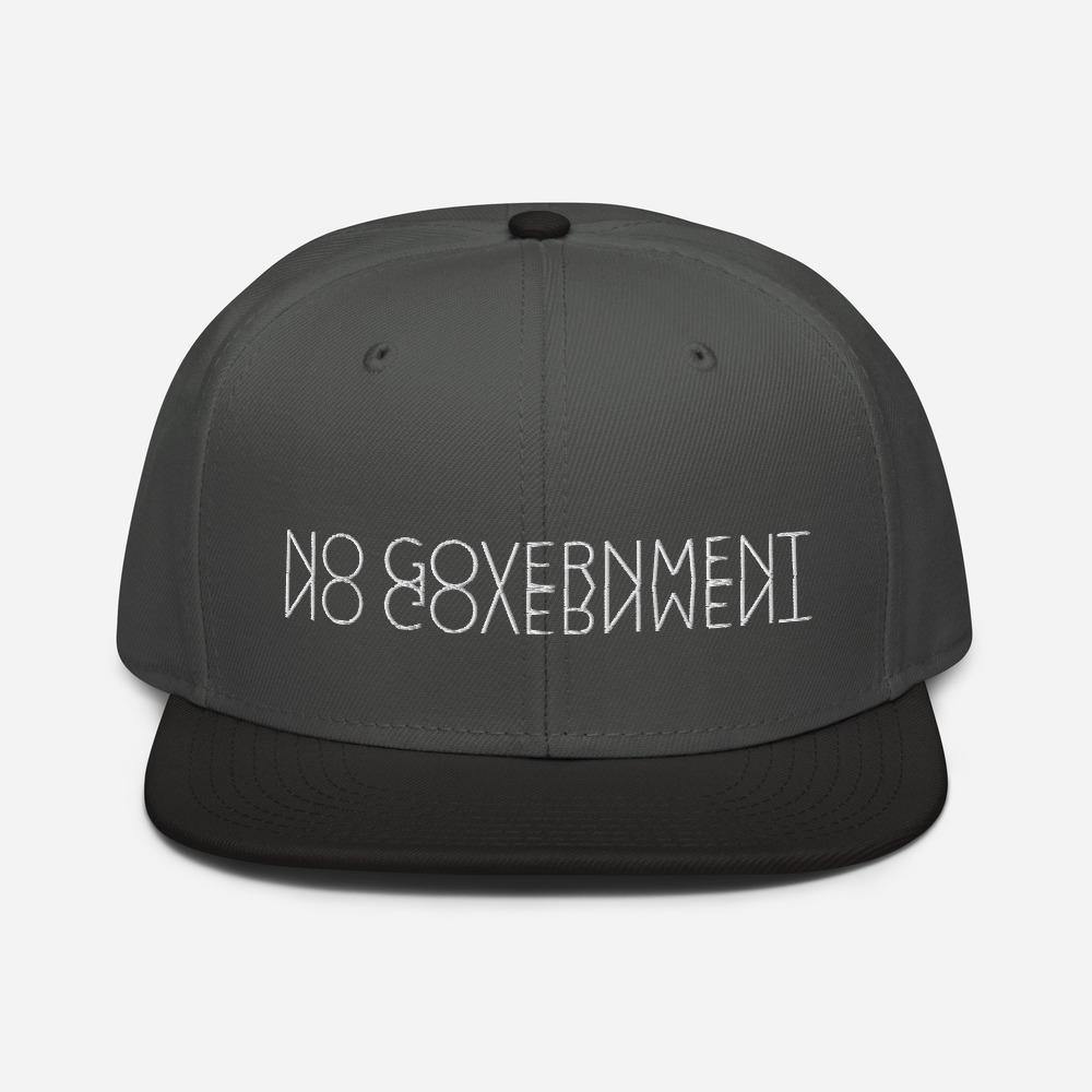 NO GOVERNMENT Snapback Hat - Proud Libertarian - Proud Libertarian