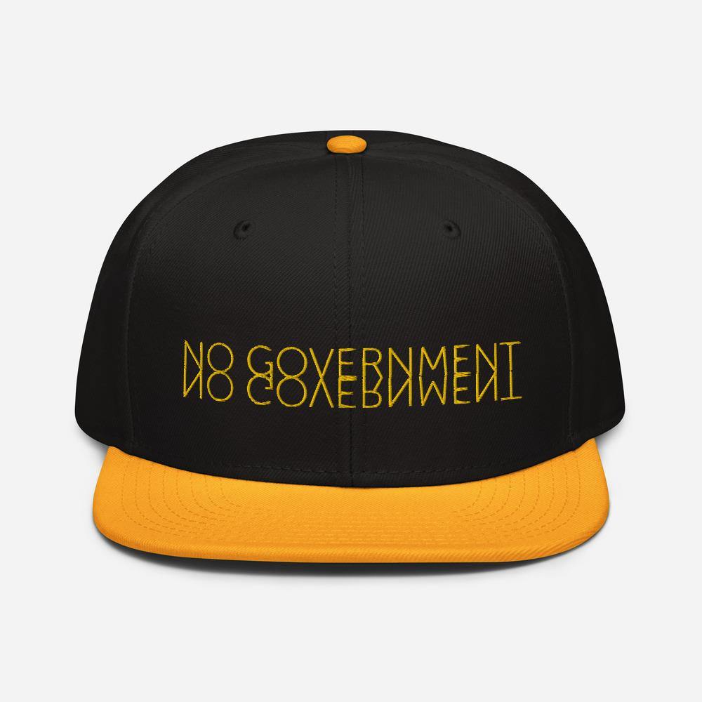 NO GOVERNMENT Snapback Hat - Proud Libertarian - Proud Libertarian