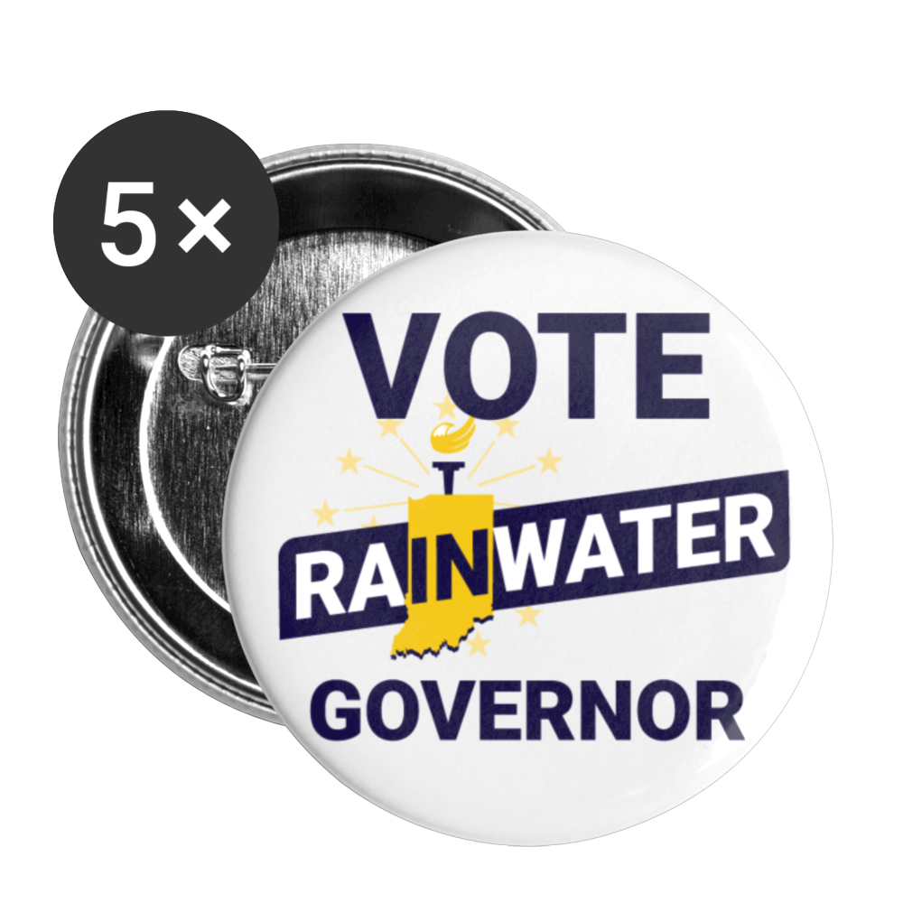 VOTE Rainwater Governor Buttons (White) small 1'' (5-pack) - Proud Libertarian - Donald Rainwater