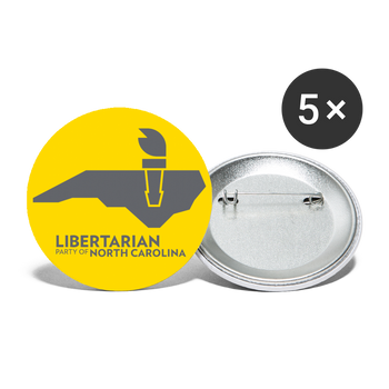 LPNC Buttons large 2.2'' (5-pack) - Proud Libertarian - Libertarian Party of North Carolina