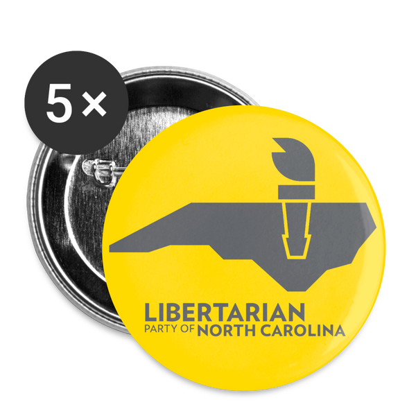 LPNC Buttons large 2.2'' (5-pack) - Proud Libertarian - Libertarian Party of North Carolina