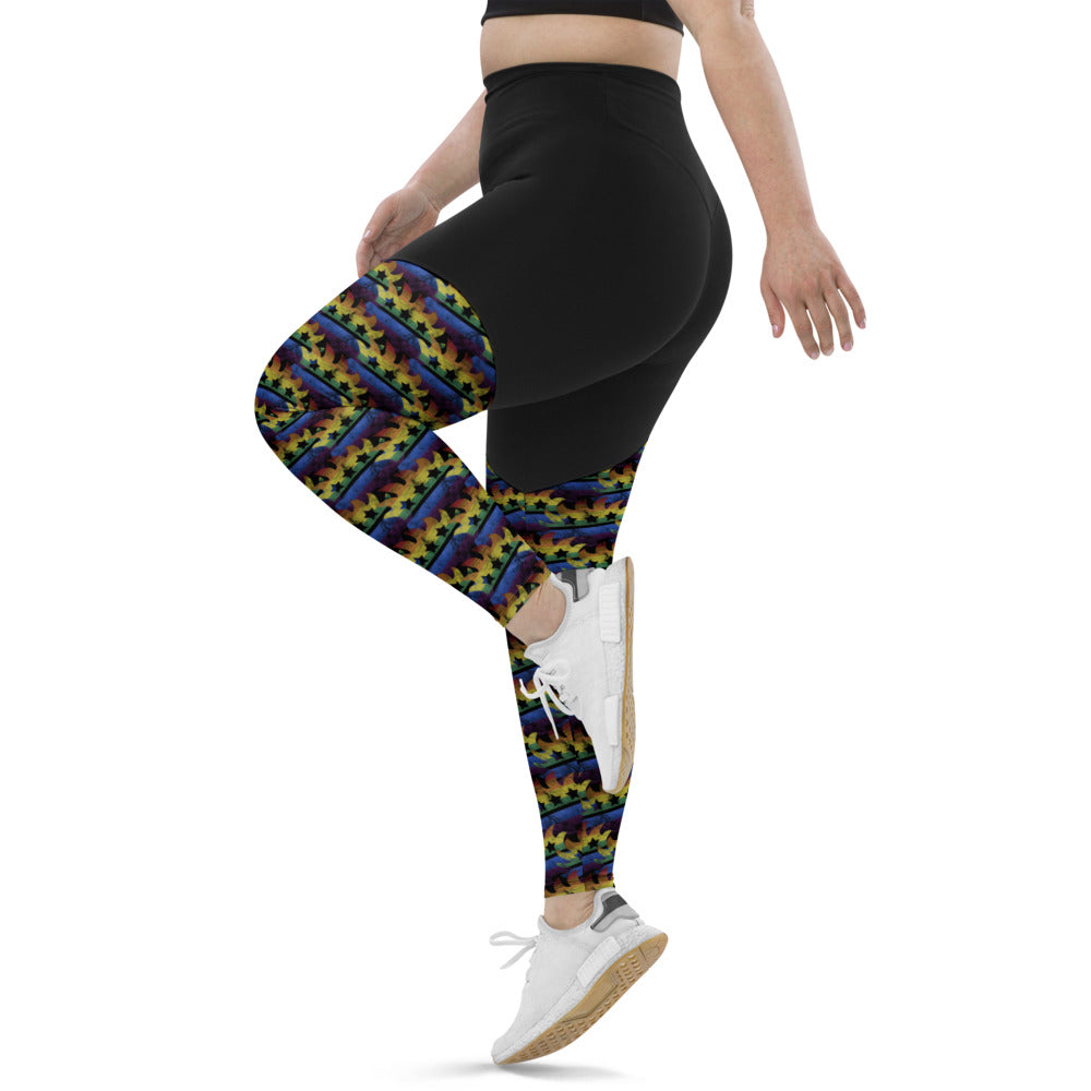 LGBTQ+ Libertarian Porcupine Sports Leggings - Proud Libertarian - Proud Libertarian