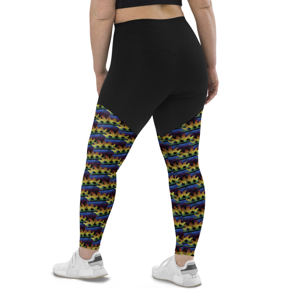 LGBTQ+ Libertarian Porcupine Sports Leggings - Proud Libertarian - Proud Libertarian