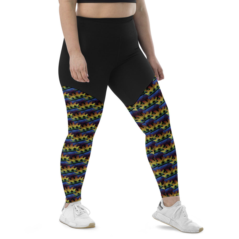 LGBTQ+ Libertarian Porcupine Sports Leggings - Proud Libertarian - Proud Libertarian