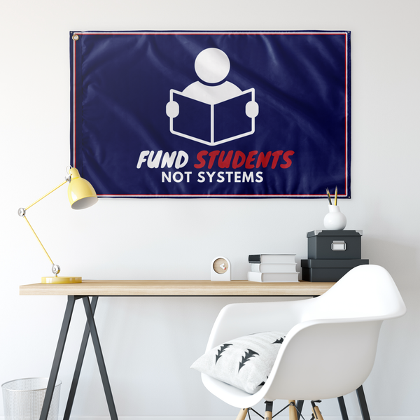 Fund Students Not Systems Single Sided Flag - Proud Libertarian - The Brian Nichols Show