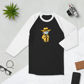 Don't Spy on Me Cartoon 3/4 sleeve raglan shirt - Proud Libertarian - Cartoons of Liberty