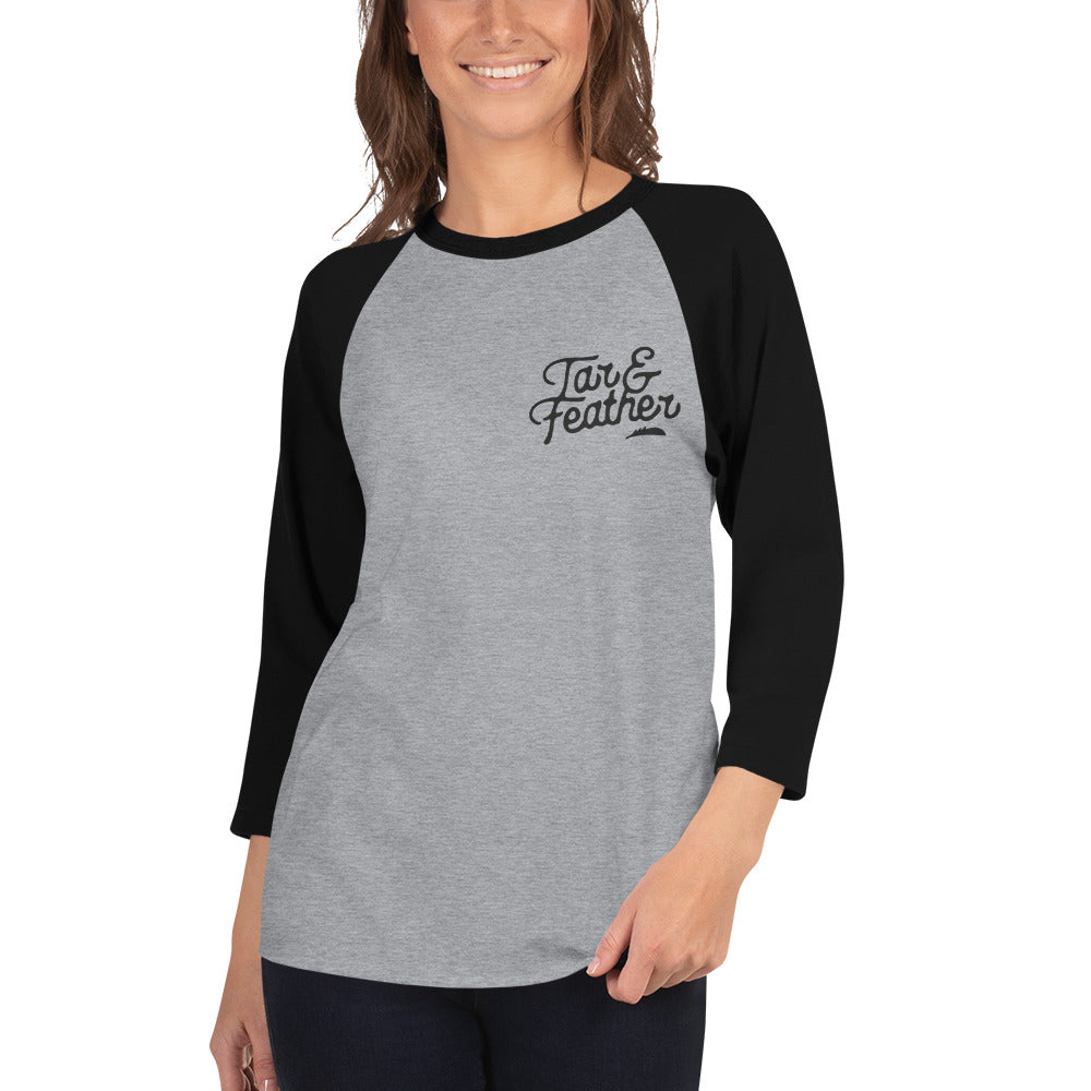 Tar and Feather 3/4 sleeve raglan shirt - Proud Libertarian - The Brian Nichols Show