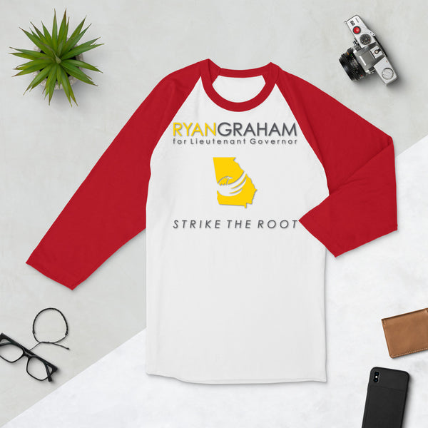 Ryan Graham for Georgia 3/4 sleeve raglan shirt - Proud Libertarian - Graham for Georgia