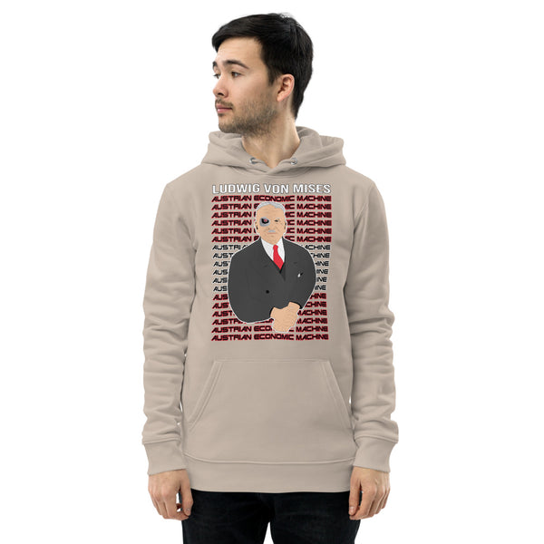 Ludwig von Mises - Austrian Economics Machine Unisex essential eco hoodie - Proud Libertarian - Hunter Wynn Designs