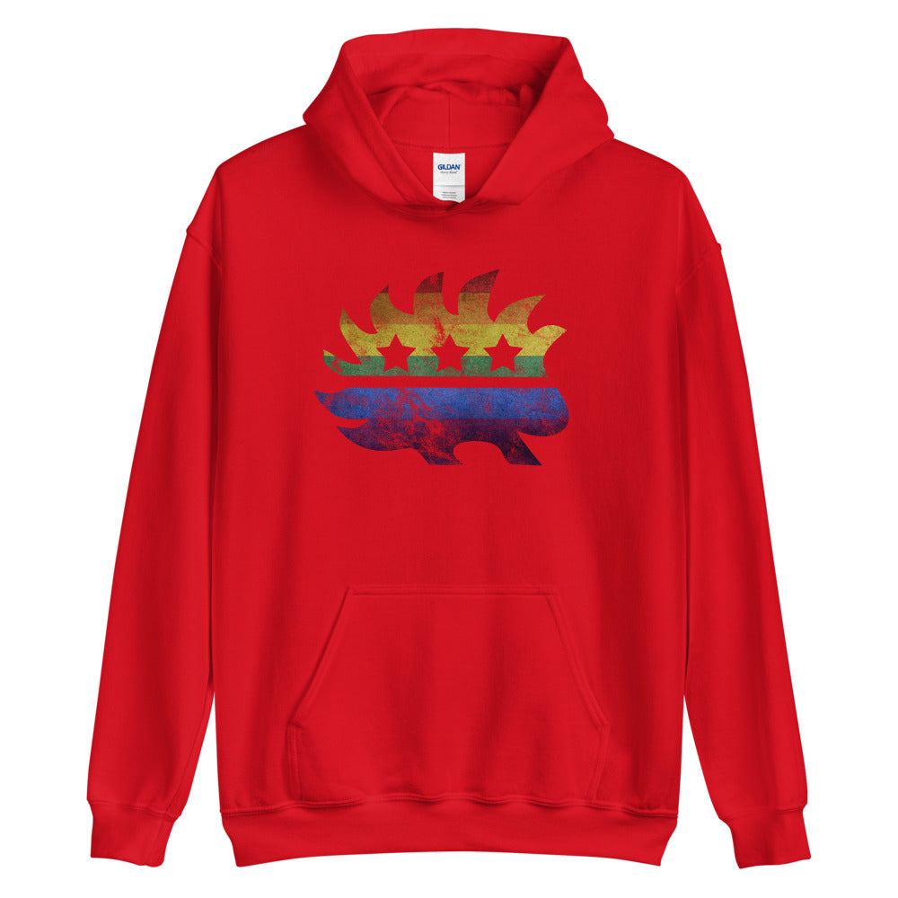 LGBTQ+ Pride Porcupine Unisex Hoodie - Proud Libertarian - Proud Libertarian