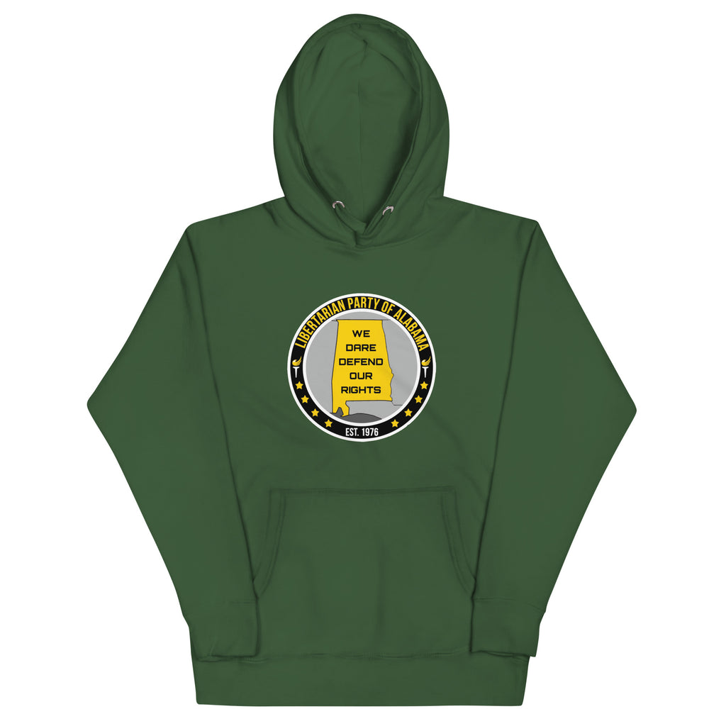 Libertarian Party of Alabama - We Dare Defend our Rights Unisex Hoodie - Proud Libertarian - Libertarian Party of Alabama