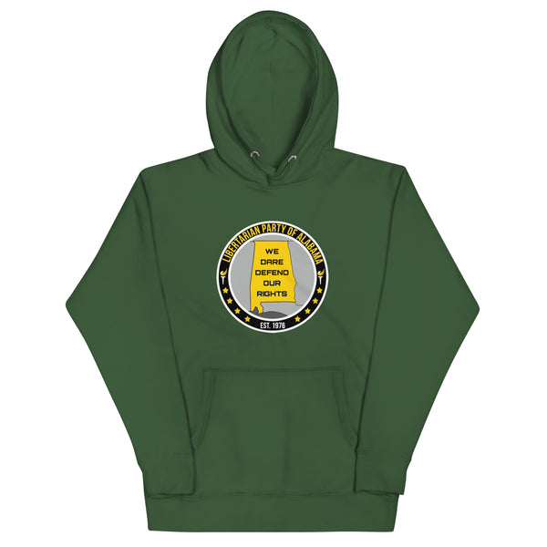 Libertarian Party of Alabama - We Dare Defend our Rights Unisex Hoodie - Proud Libertarian - Libertarian Party of Alabama