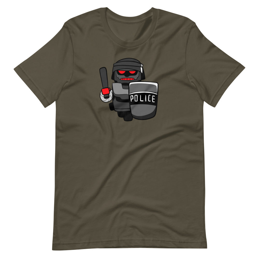 InHuman Police Robot Short-Sleeve Unisex T-Shirt - Proud Libertarian - Proud Libertarian