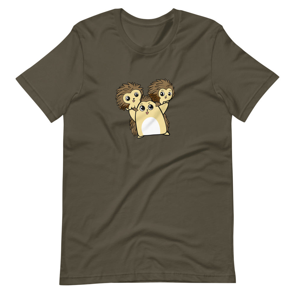 Raising Libertarians Cartoon Porcupine Short Sleeve Unisex T-Shirt - Proud Libertarian - Cartoons of Liberty